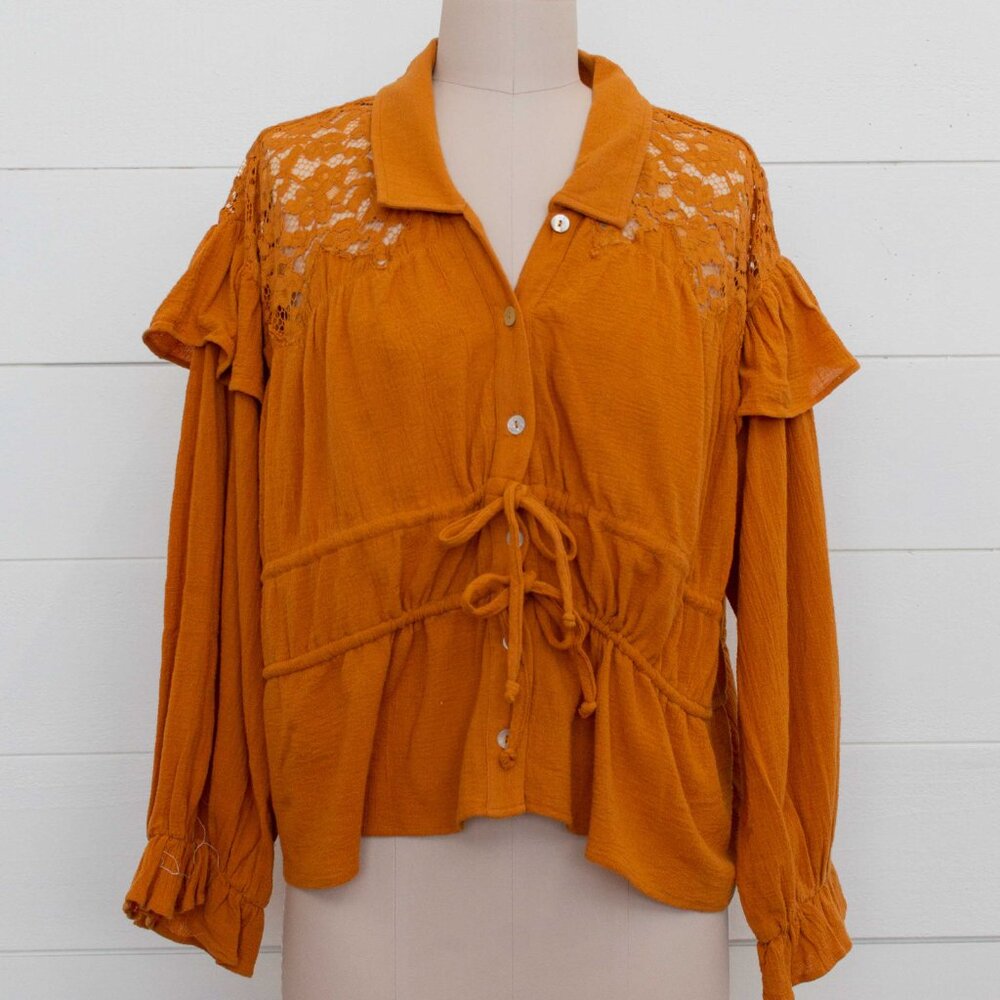 NWOT Jen’s Pirate Booty Kiedis Top Bohemian Boho Western Long Sleeve